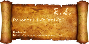 Rohonczi László névjegykártya