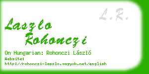 laszlo rohonczi business card
