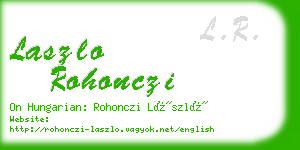 laszlo rohonczi business card